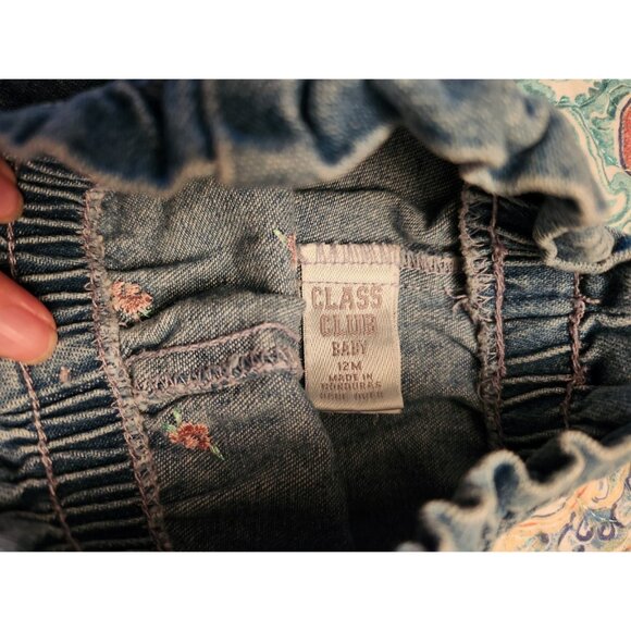 Class Club Vintage Denim Floral Shorts 12 Months - Picture 3 of 3
